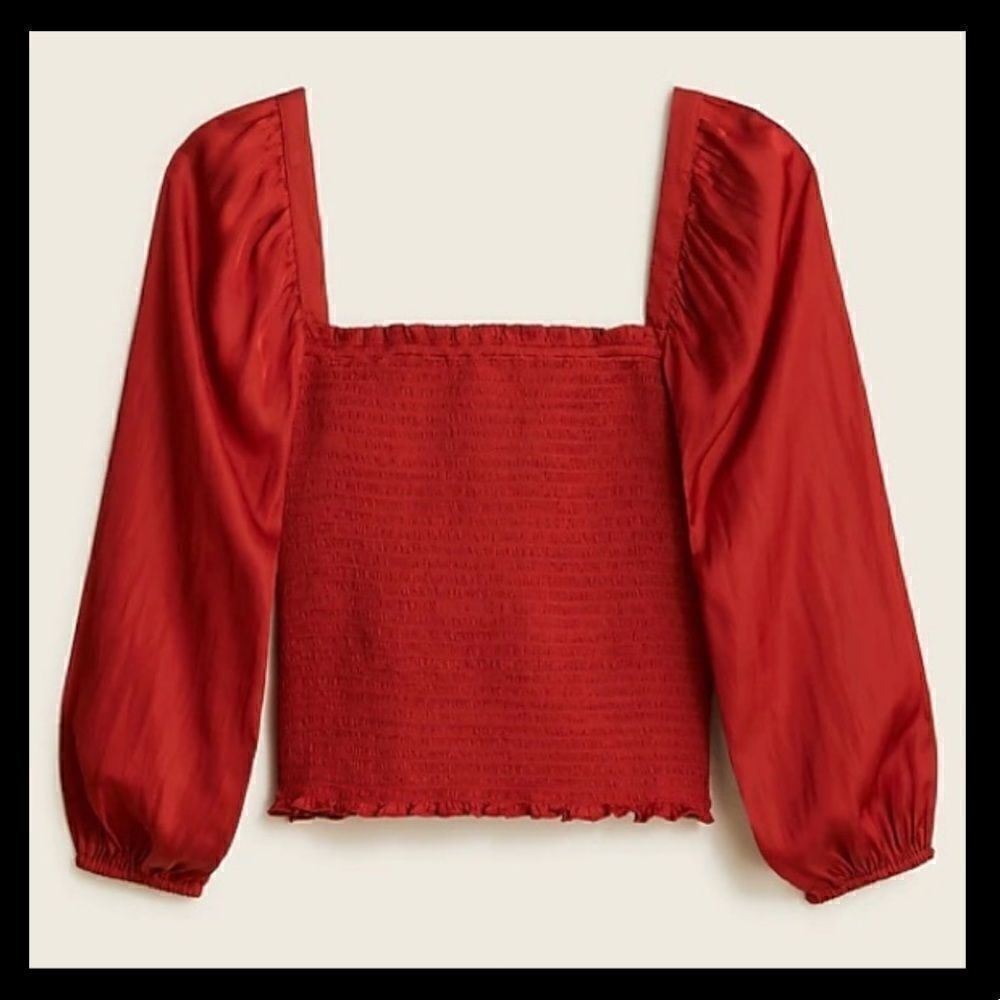 J Crew Square Neck Satin Featherweight Top NWT